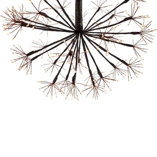 12" Pre-Lit LED Brown Christmas Ball Decoration